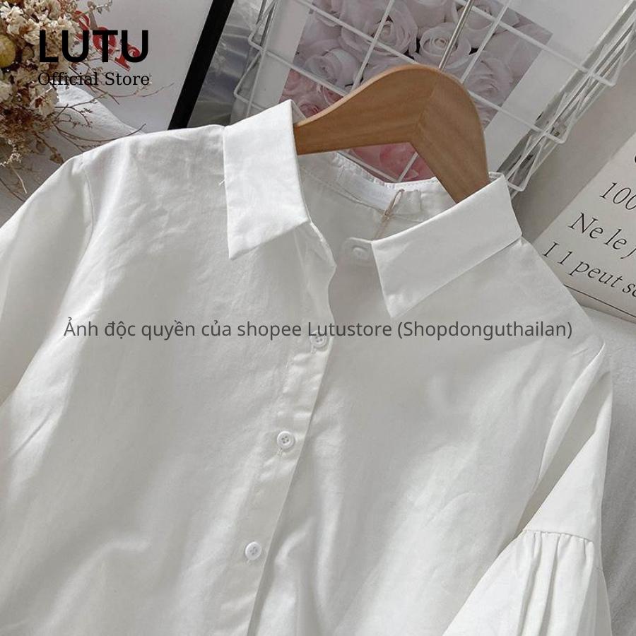 [Mã FAMARAL1 giảm 10K đơn 50K] Áo Sơ Mi Nữ Tay Bồng Form Rộng Phong Cách Ulzzang