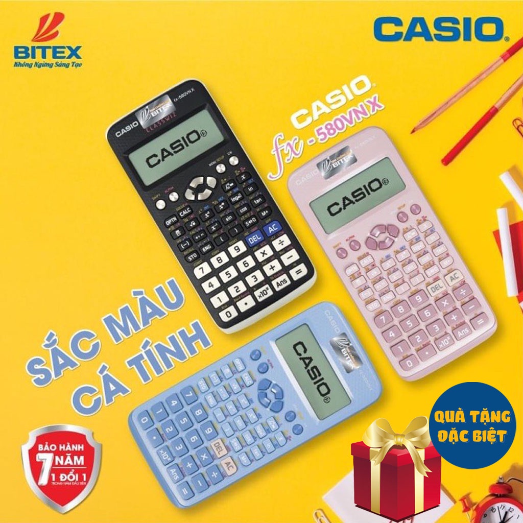 Máy Tính Casio FX 580 VNX Chính Hãng Bảo Hành 7 Năm Nhập Khẩu Thái Lan  521 Tính Năng - Bảo Hành Điện TD BOOKS