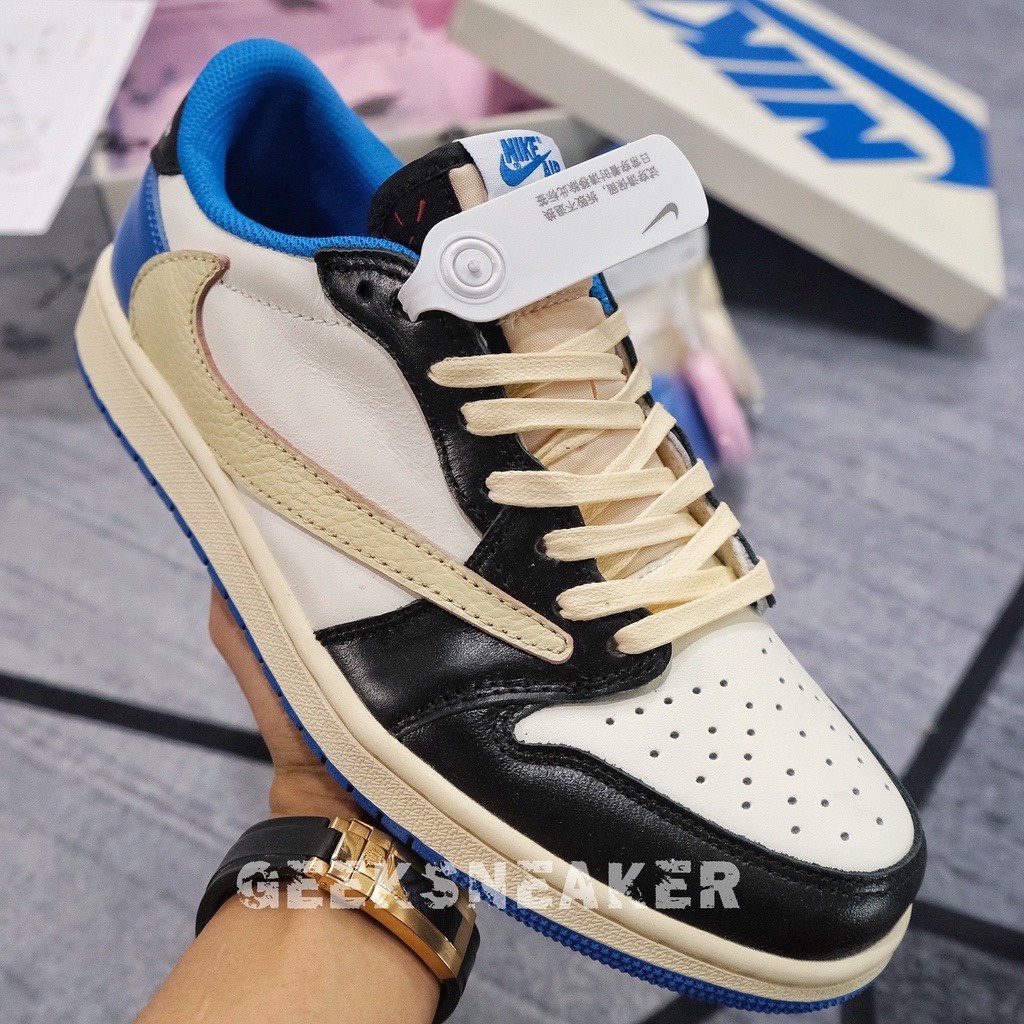 Giày Air Jordan 1 Low Travis Scott Fragment Cổ Thấp Màu Xanh đen Siêu Đẹp Sneaker World | BigBuy360 - bigbuy360.vn