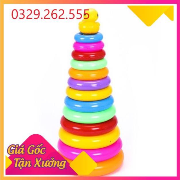(Sale Khủng)  Tháp vòng xếp chồng hình chú vịt ( cỡ đại 50cm)