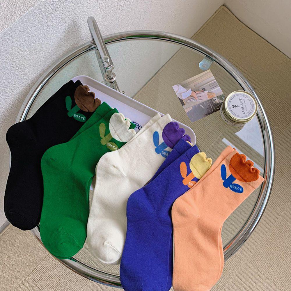 Vớ Cotton Thoáng Khí In Họa Tiết Hoa Tulip Dễ Thương Phong Cách Hàn Quốc Thời Trang Cho Nữ