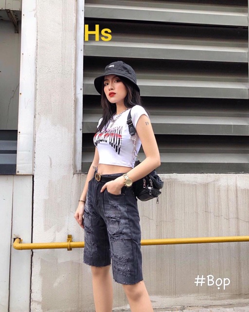 [ Mã WASTAPR giảm 10K đơn 50K] Áo croptop chữ in HSU1 | BigBuy360 - bigbuy360.vn