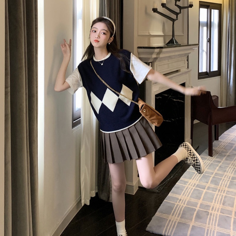 Áo sweater Không Tay Cổ Tròn Thời Trang Cho Nữ