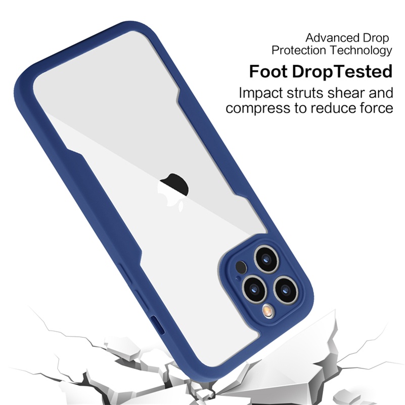 Ốp Điện Thoại Silicon Trong Suốt Chống Sốc Bảo Vệ 360 Độ 2 Trong 1 Cho Iphone 13 Pro Max 12 Pro Max 13 Mini