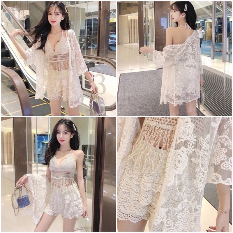 Set Bikini len ren tua rua.. set len đi biển sợi