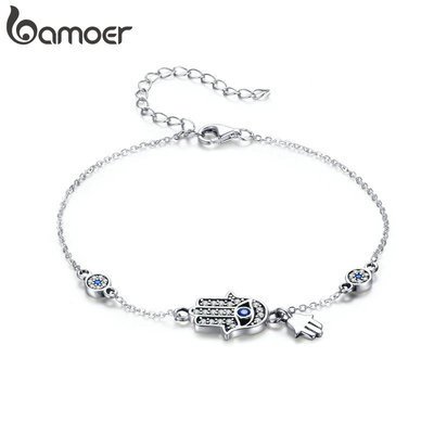 BAMOER Vòng Đeo Tay bạc 925 HìNh BàN Tay Fatima