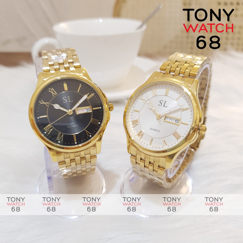 Đồng hồ đeo tay cặp đôi nam nữ SL chính hãng có lịch chống nước dây thép đúc đặc | BigBuy360 - bigbuy360.vn