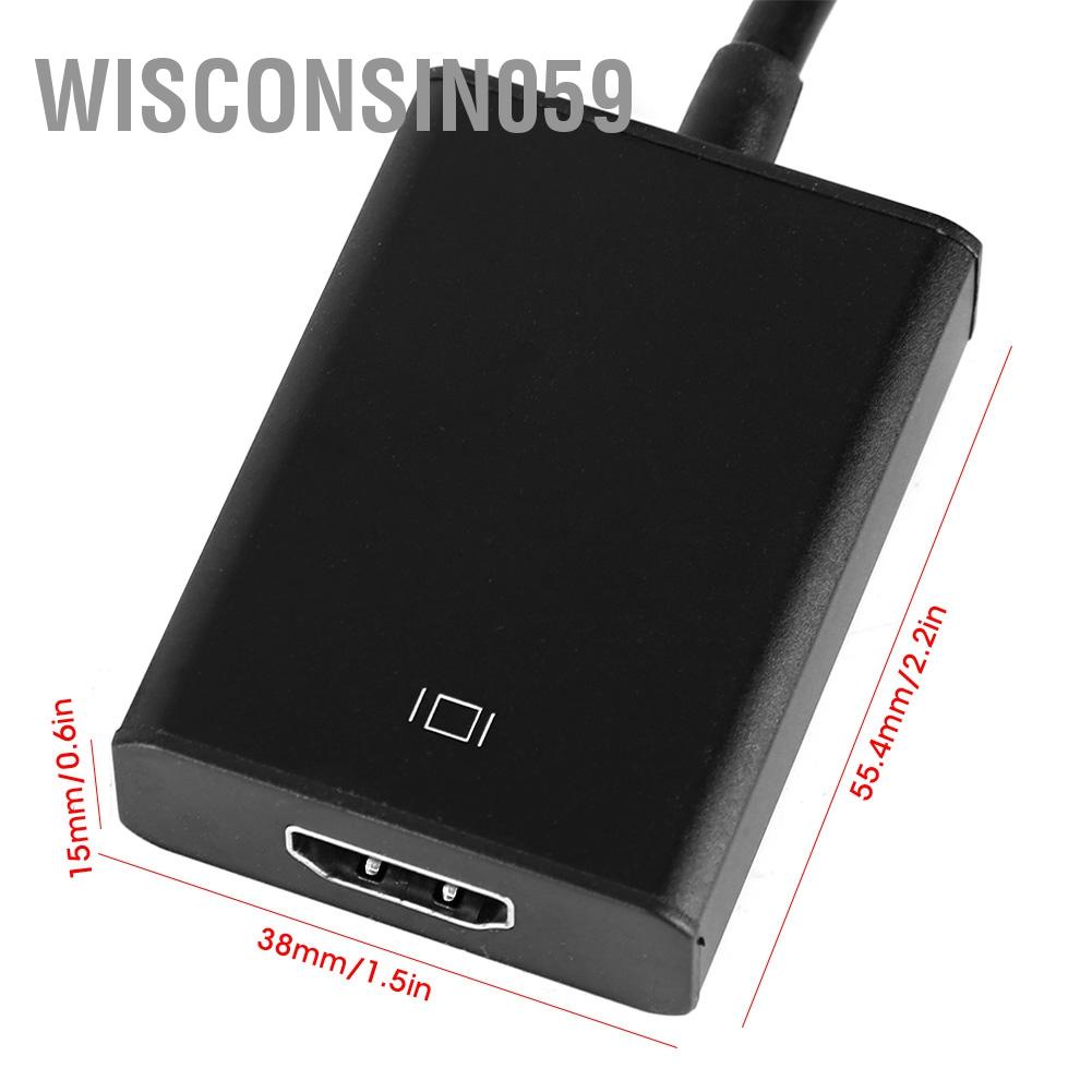 Wisconsin059 VGA to HDMI Converter Adapter Cable Digital HD 1080P Video Audio Line Analog Signal