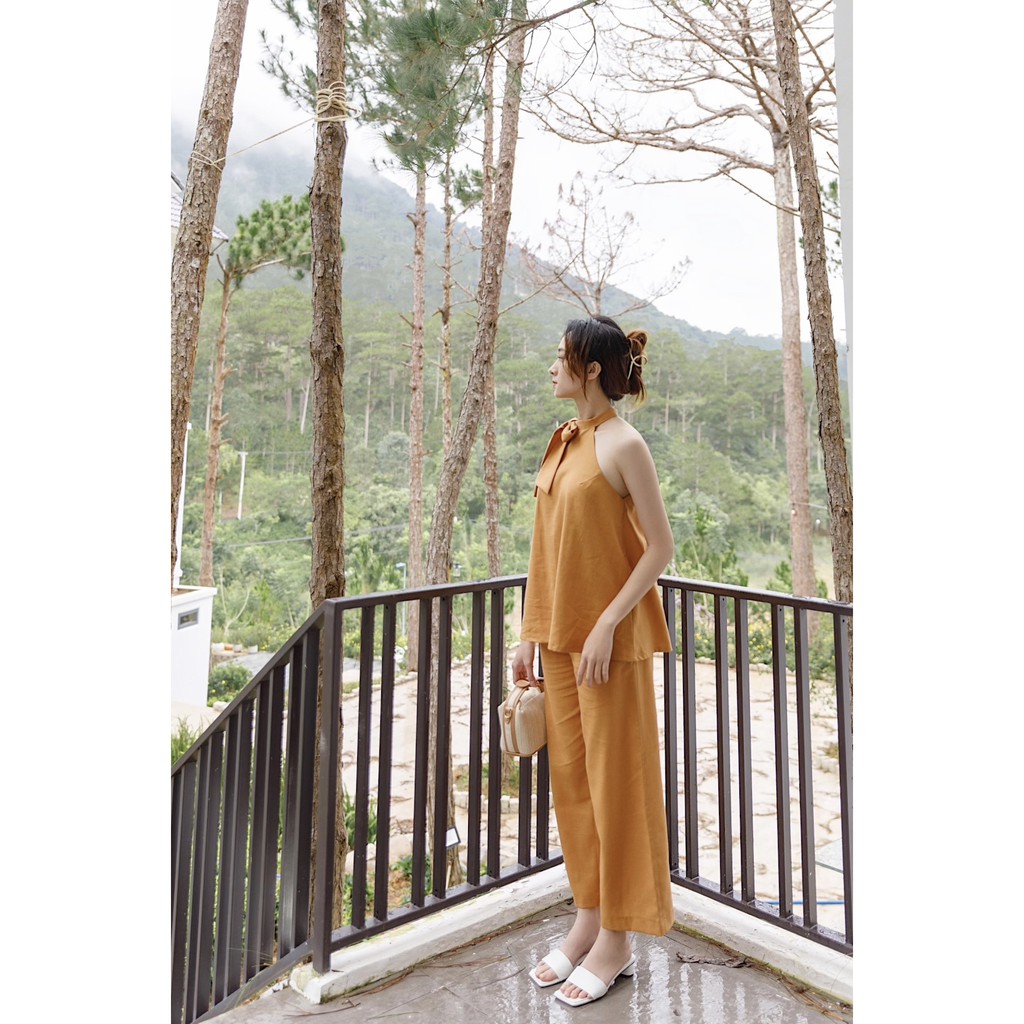SHU SHI - Set Linen Cột Nơ Cổ