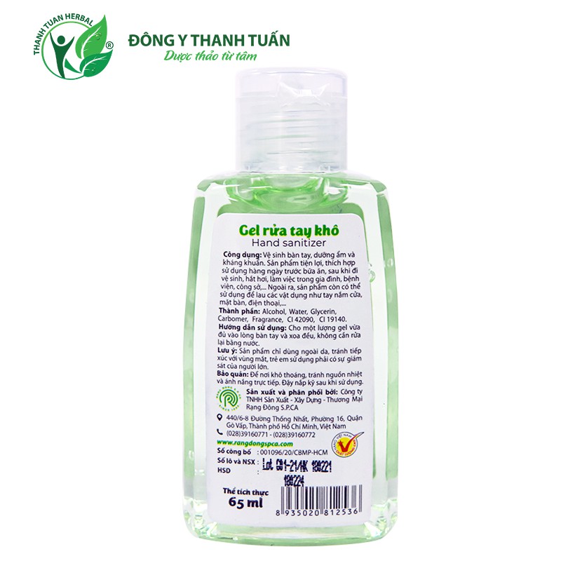 Gel rửa tay khô SPCa 65ml hương Trà Xanh và Dưa Hoàng Kim - Tiện dụng bỏ túi, diệt Khuẩn 99.99%