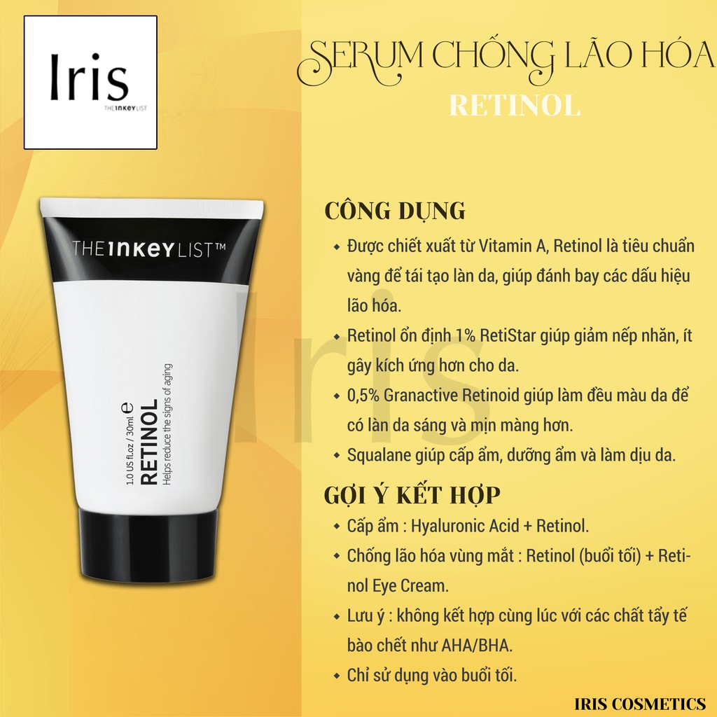 (BILL CANADA) Serum chống lão hóa Retinol -The INKEY List-