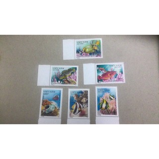 Tem sưu tập MS 832 Tem Việt Nam Cá Rặn San Hô Biển Việt Nam ( 6 tem 1 block)