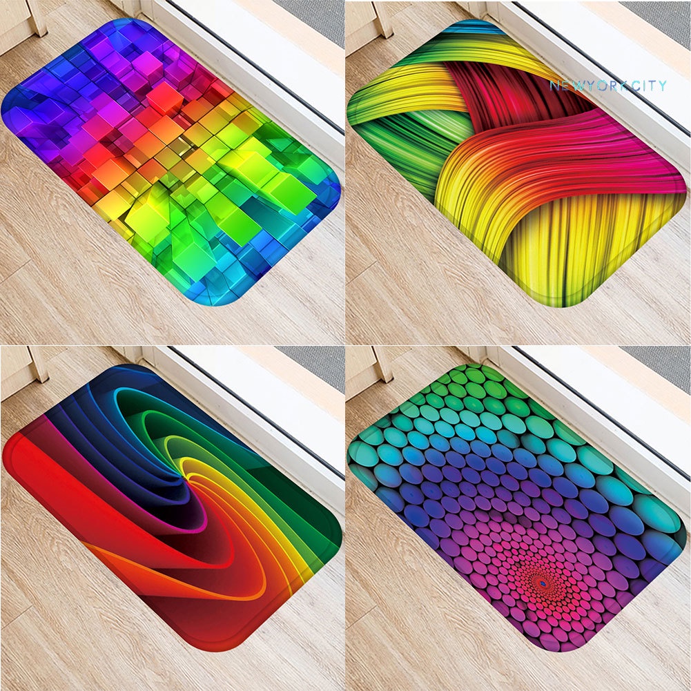 Thảm lót cửa chùi chân Chống Trượt Màu Sắc Tương Phản Cho Phòng Khách / Phòng Tắm
