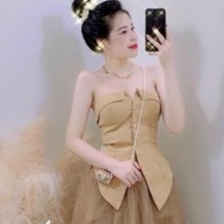 Áo hai dây thổ cẩm viền ren croptop đan dây ngực cho nữ ,A042 (áo croptop có mút) | BigBuy360 - bigbuy360.vn