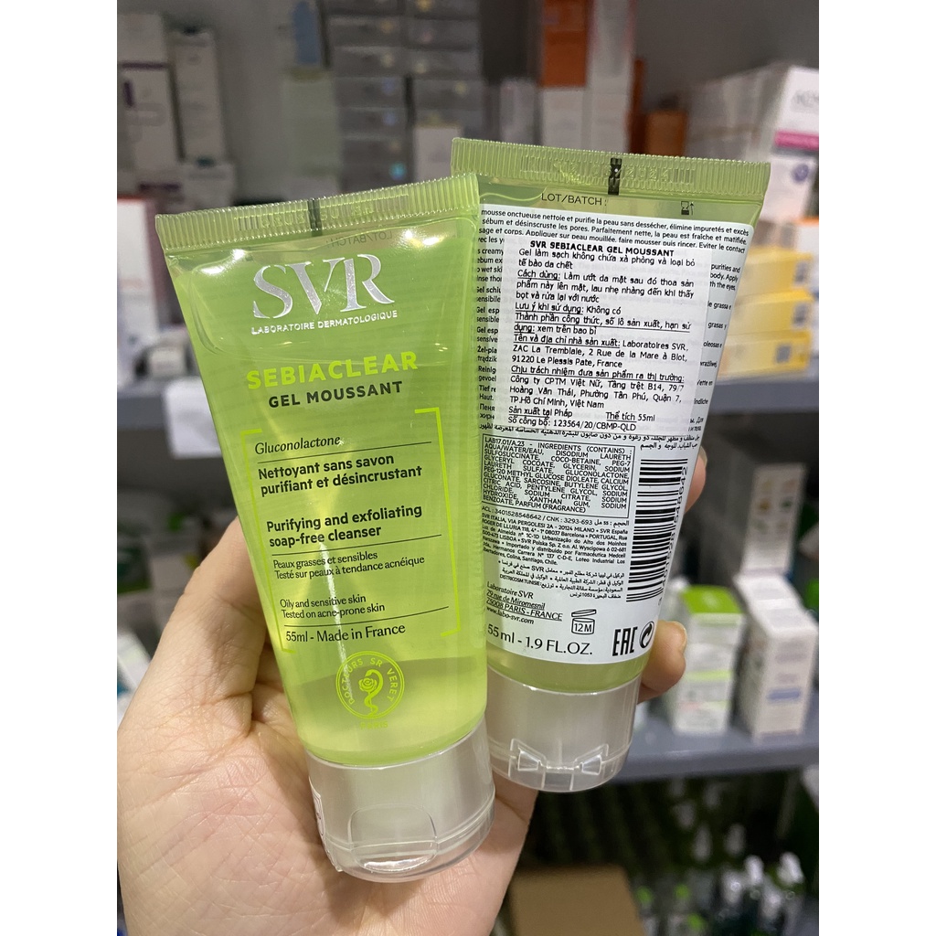 Sữa Rửa Mặt SVR Sebiaclear Gel Moussant dành choa da dầu mụn