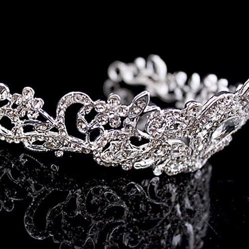 Vương miện cài tóc đính đá nhân tạo sang trọng thanh lịch