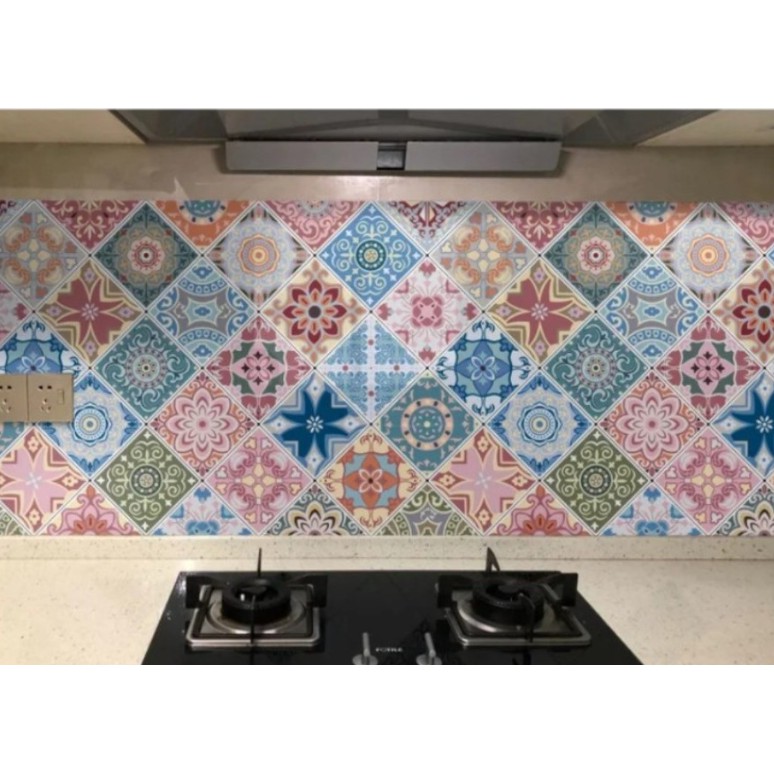 Decal giấy dán tráng nhôm cách nhiệt mẫu ô sắc màu khổ 60cm