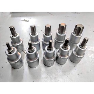 Bộ Tuýp Lú Đầu Sao 10 Cái T20-T70 Đầu Vuông 12.7mm, Bộ Tuýp Chữ T, Bộ Tuýp Sao