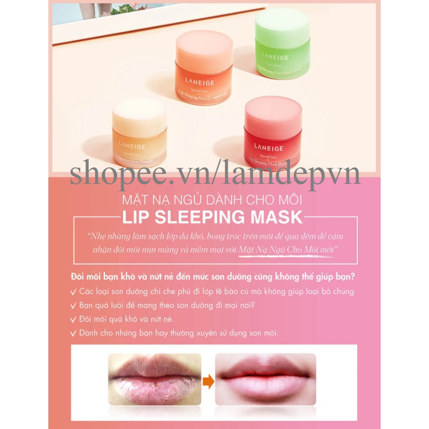 Mặt nạ ngủ cho môi Laneige Lip Sleeping Mask Berry 3g