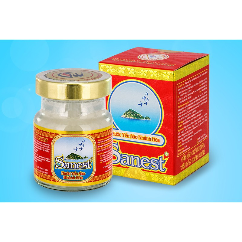 Nước Yến Sào Khánh Hòa Sanest - Có Đường (Hộp 8 Lọ X 70ml/Lọ)