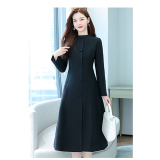 ÁO KHOÁC DẠ CỔ TRỤ DÁNG DÀI