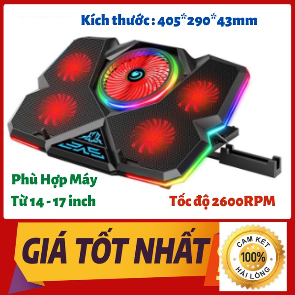 Đế Tản Nhiệt Laptop Cao Cấp Có Led Cực Mát Dành Cho Máy 12 inch Đến 17.6 inch