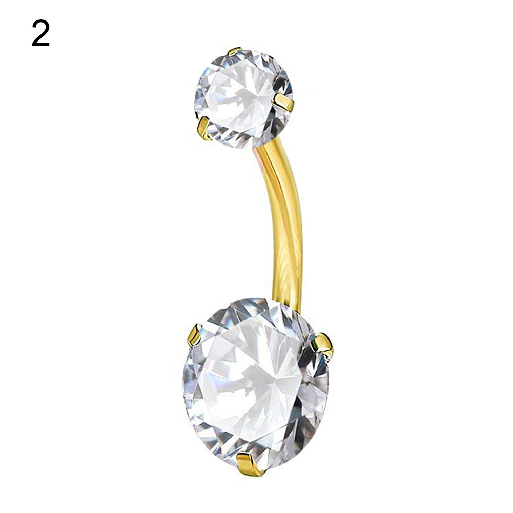 Khuyên Rốn Đính Đá Nhân Tạo Hình Khối Lấp Lánh Dành Cho Nữ