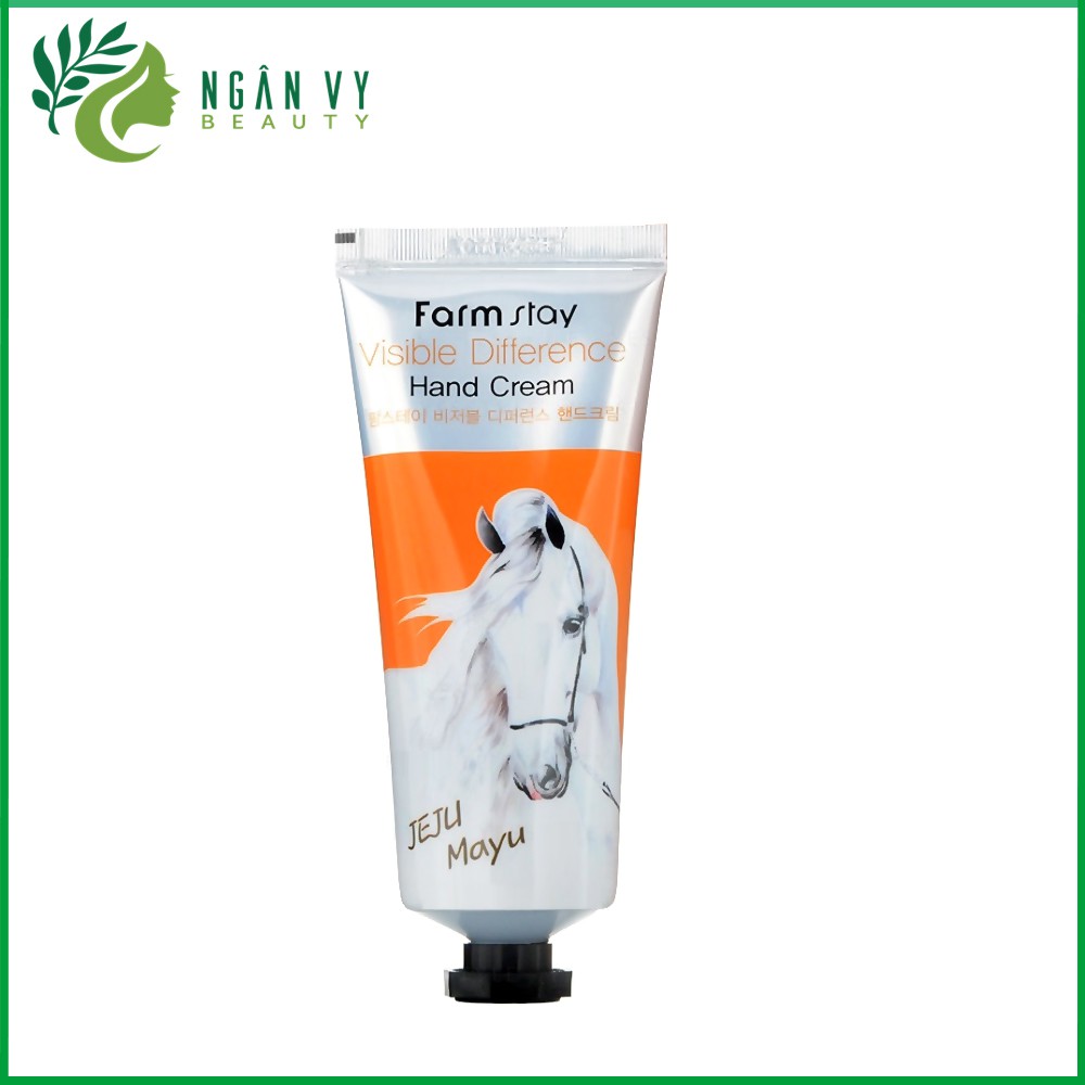 Kem dưỡng ẩm và làm mềm da tay chiết xuất mỡ ngựa Farmstay Visible Difference Hand Cream Jeju Maya 100g | BigBuy360 - bigbuy360.vn