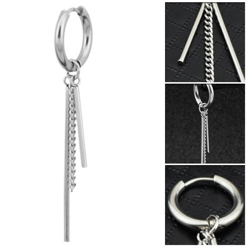 Bông tai kiểu thả dáng dài phong cách Hàn Quốc sang trọng cho nam và nữ