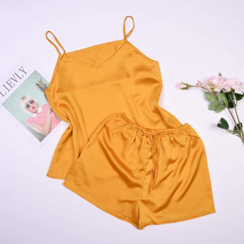 Đồ bộ 2 dây lụa satin cao cấp, cực tôn dáng, tôn da. tạo nét gợi cảm hấp dẫn | BigBuy360 - bigbuy360.vn