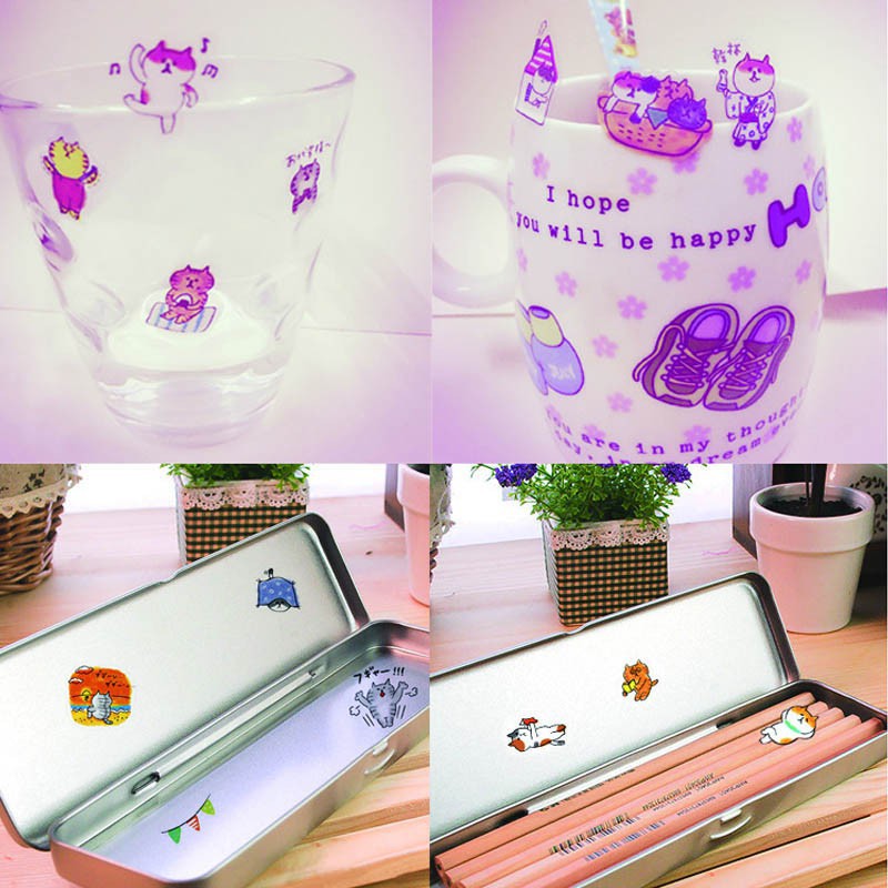 Bộ 6 tờ sticker hình mèo