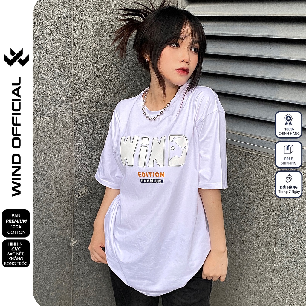 5Áo thun tay lỡ form rộng WIND phông unisex 65% Cotton Edition nam nữ oversize ulzzang