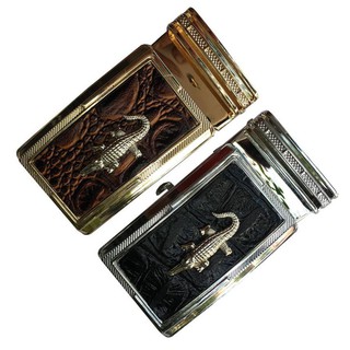 Đầu Khóa Thắt Lưng Nam Cao Cấp/Bề Mặt Dán Da Bò Dập Vân Cá Sấu DLĐKTCS-01