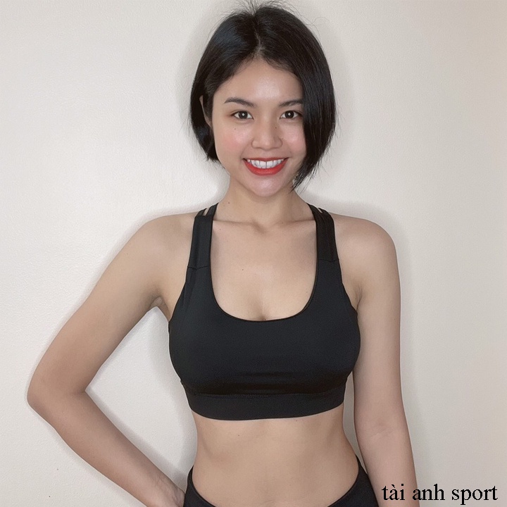 Áo bra tập gym, yoga chất thun 4 chiều, đan dây chéo sau lưng