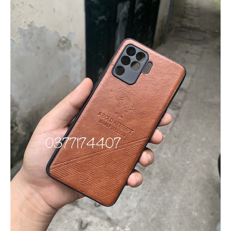 Ốp lưng giả da cho Oppo Reno 5F, A94 in họa tiết hiêu siêu đẹp