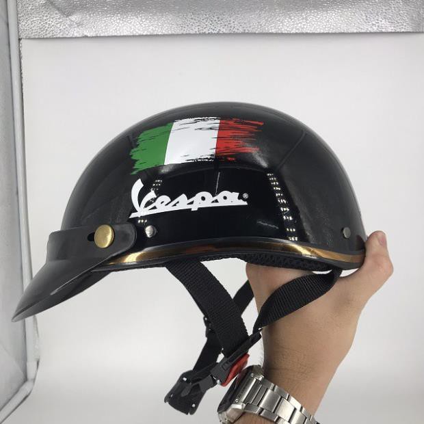 Mũ bảo hiểm PIAGGIO/VESPA màu đen, nhận thiết kế nó quảng cáo theo yêu cầu - ASA HELMETS