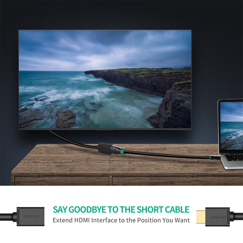 Dây cáp mở rộng UGREEN 0.5m HDMI 1080P 3D cho máy tính/HDTV/máy chiếu