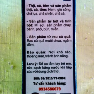 Bo - Test bộ thử hàn the trong thực phẩm