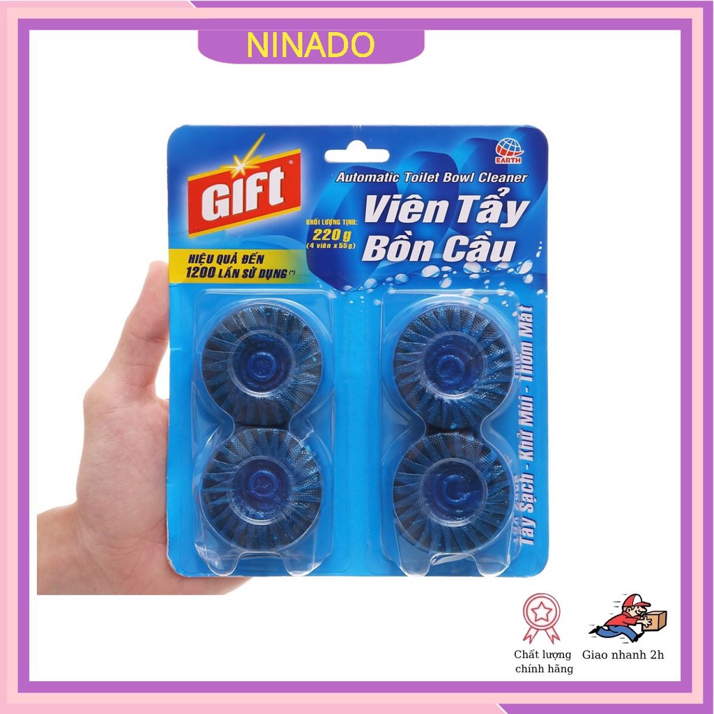 Viên vệ sinh bồn cầu Gift sạch bóng & thơm mát 4 viên