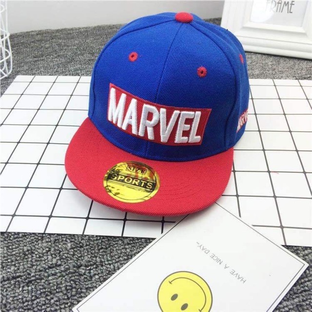 Nón trẻ em Snapback in chữ nổi MARVEL cho bé từ 2Y-6Y