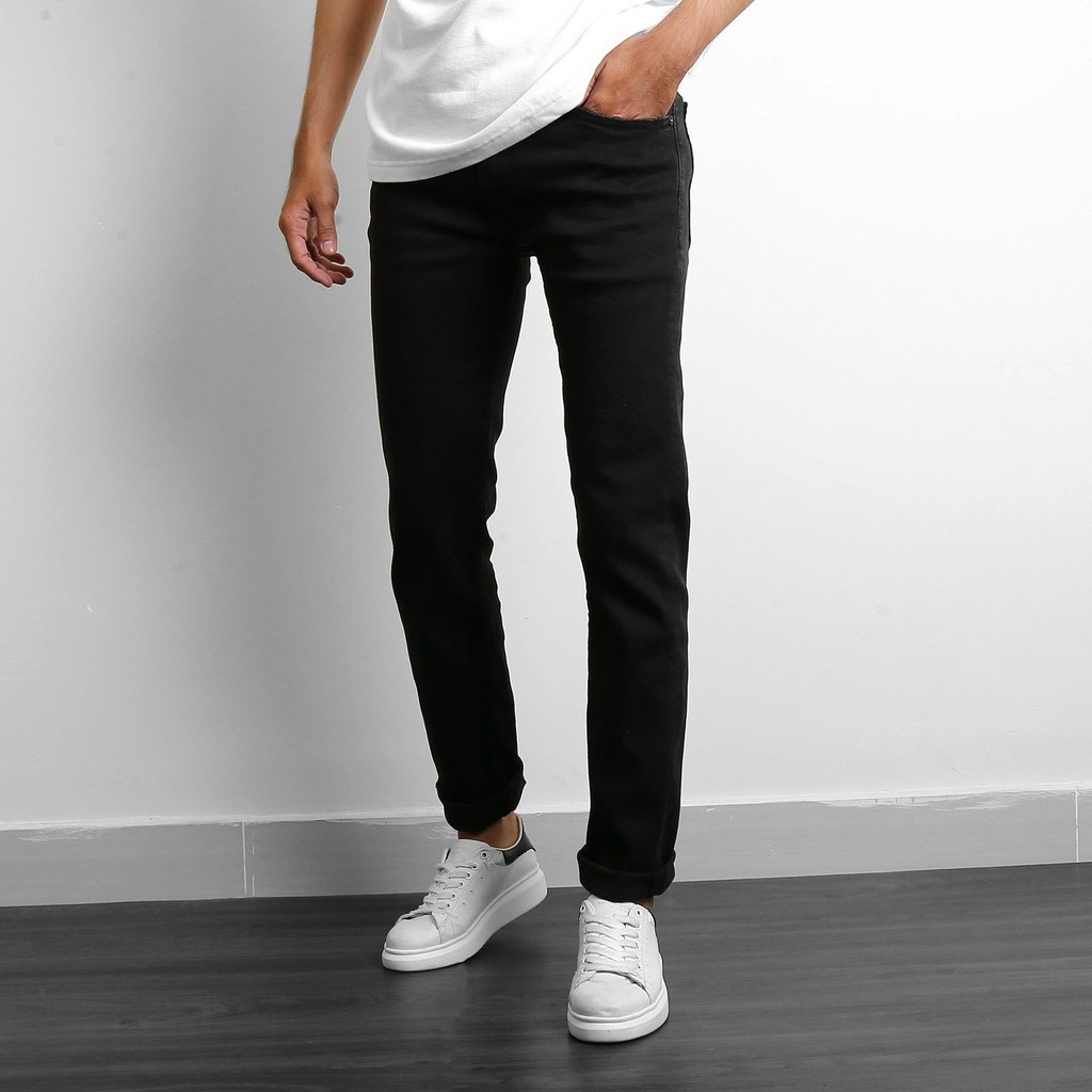 Quần jean dài nam ZR đen (Form Slimfit,chất vải co dãn,ống quần 15 - 18cm,hàng Vnxk)