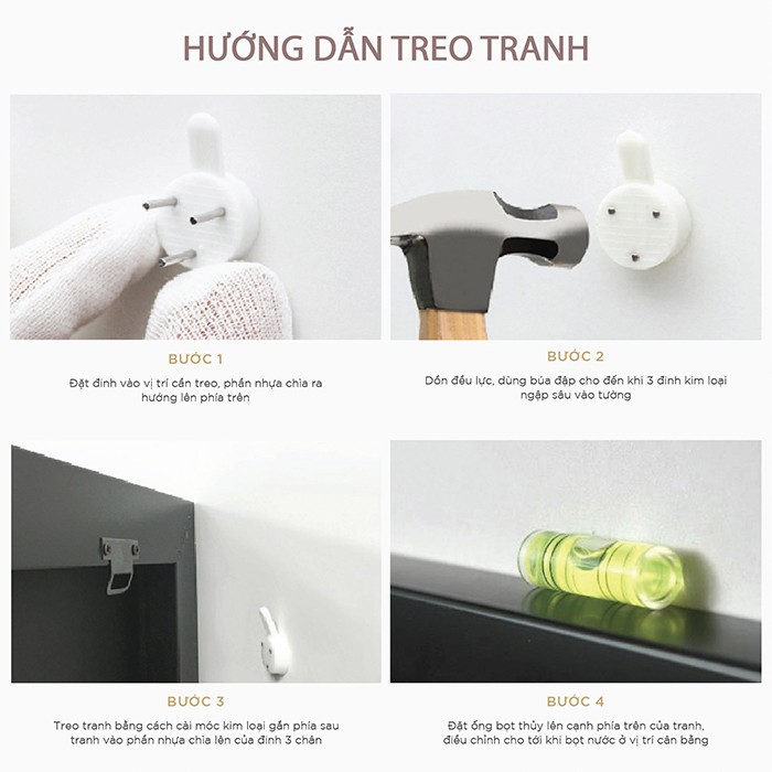 [Mã LIFE1404ALL giảm 10% đơn 50K] Đinh 3 chân treo đồ, treo tranh tiện lợi