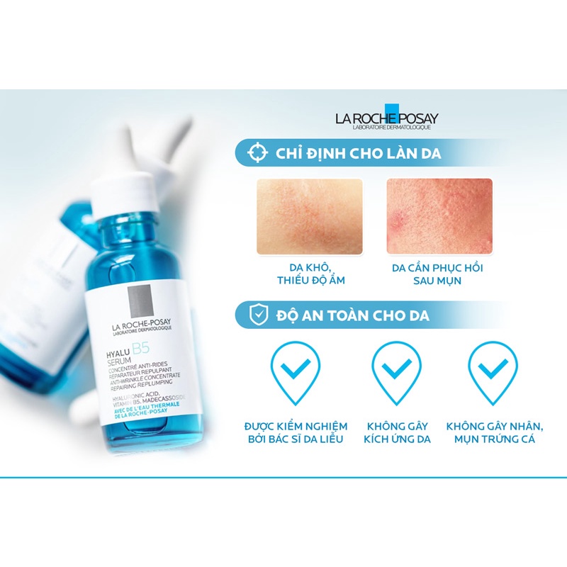 Serum tái tạo da, cấp ẩm Hyalu B5 La Roche Posay 30ml nội địa Pháp