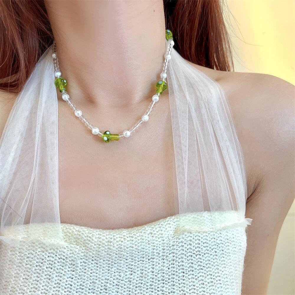 Vòng cổ Mặt Hình Nấm Dễ Thương Phong Cách Hàn Quốc