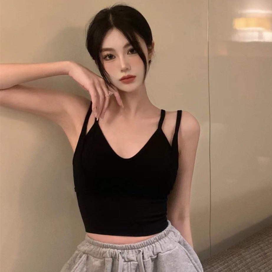 061827 Áo Hai Dây Giả Hai Mảnh Có Đệm Ngực Thiết Kế Lưng Đẹp