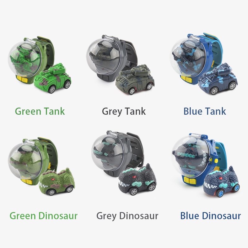 Đồ chơi đồng hồ điều khiển từ xa BP MART thu nhỏ 2.4GHz sạc USB xe tăng và xe mô hình khủng long