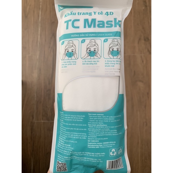 KHẨU TRANG 4D TC MASK KF94( BỊCH 10 CÁI)