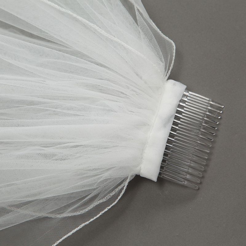 Khăn voan cô dâu hai lớp màu trơn thanh lịch