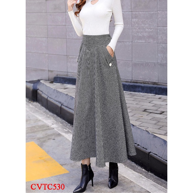 Chấn Váy Dáng Xòe, Dáng Dài Kiểu Dáng Thanh Lịch Hàng Thiết Kế Cao Cấp | BigBuy360 - bigbuy360.vn