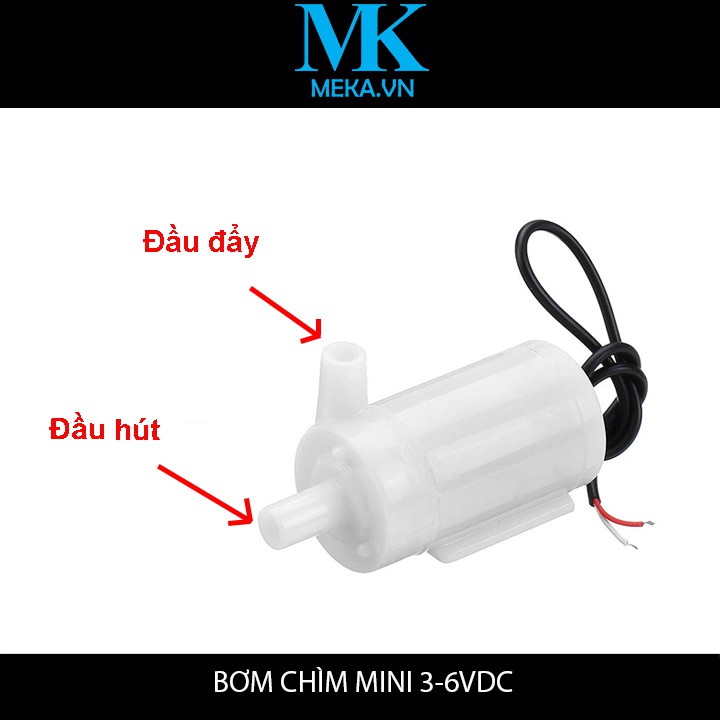 BƠM CHÌM MINI  3-6VDC BƠM TIỂU CẢNH, BỂ CÁ, ĐIỀU HÒA NƯỚC MÀU TRẮNG